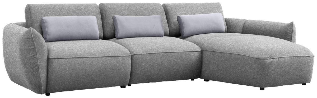 ECKSOFA  in Chenille Hellbraun  340/190 cm  - Hellbraun/Silberfarben, Design, Kunststoff/Textil (340/190cm) - Belluti