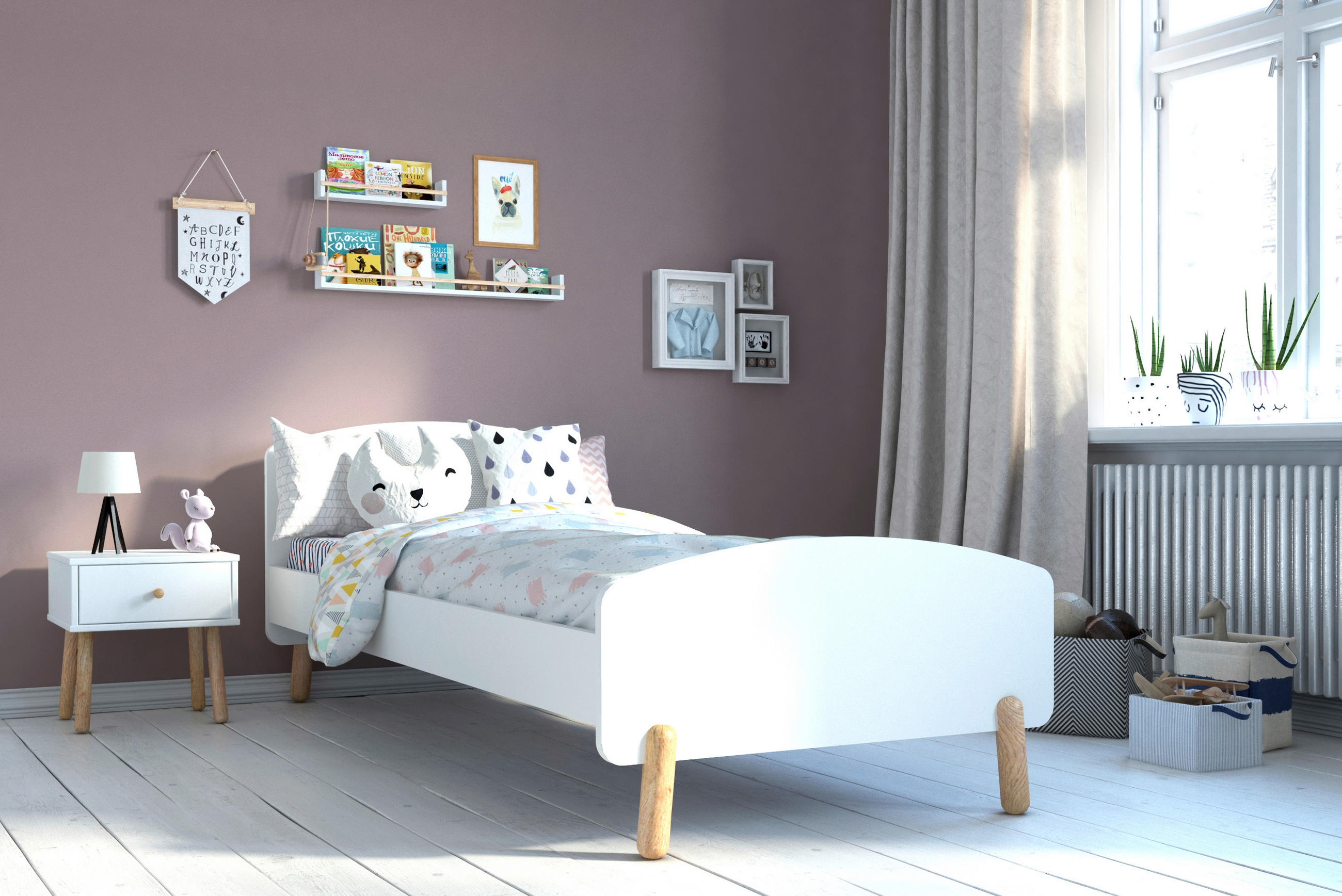 BETT 90/200 cm  in Naturfarben, Weiß  - Weiß/Naturfarben, Design, Holz (90/200cm) - Livetastic