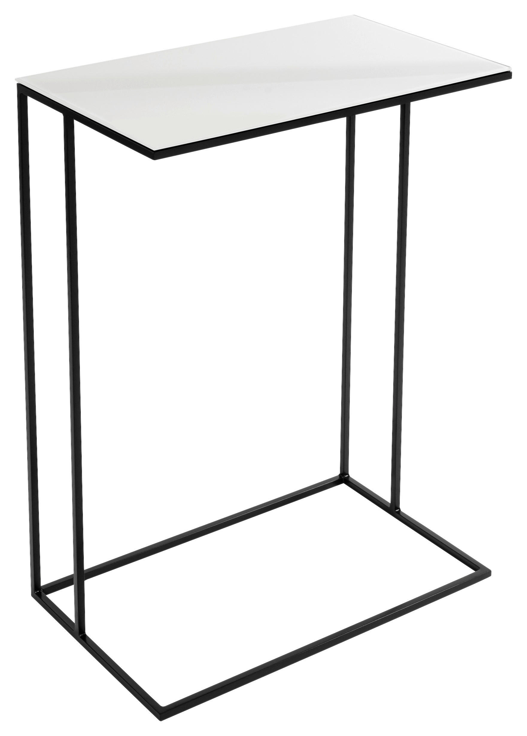 PRÍRUČNÝ STOLÍK, čierna, biela - čierna/biela, Design, kov/sklo (50/30/68cm) - Novel