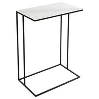 ODKLÁDACÍ STOLEK, černá, bílá - bílá/černá, Design, kov/sklo (50/30/68cm) - Novel
