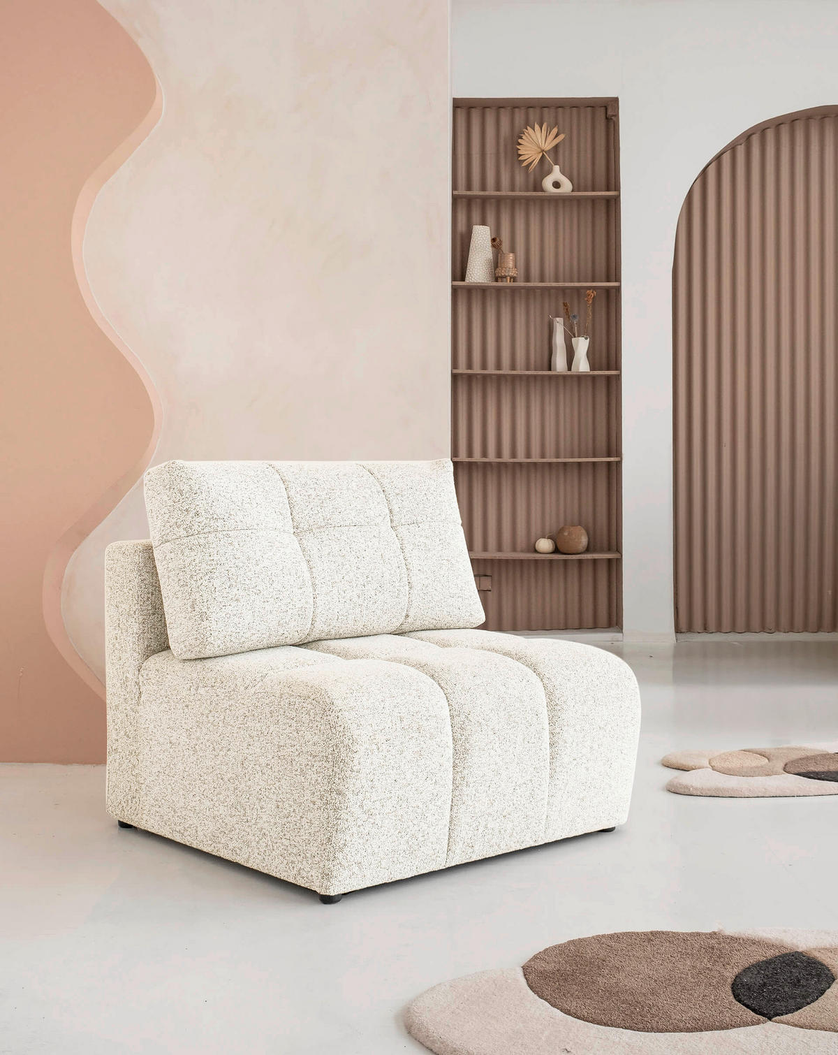 SOFAELEMENT Beige  - Beige/Schwarz, Design, Textil (96/94/96cm) - MID.YOU