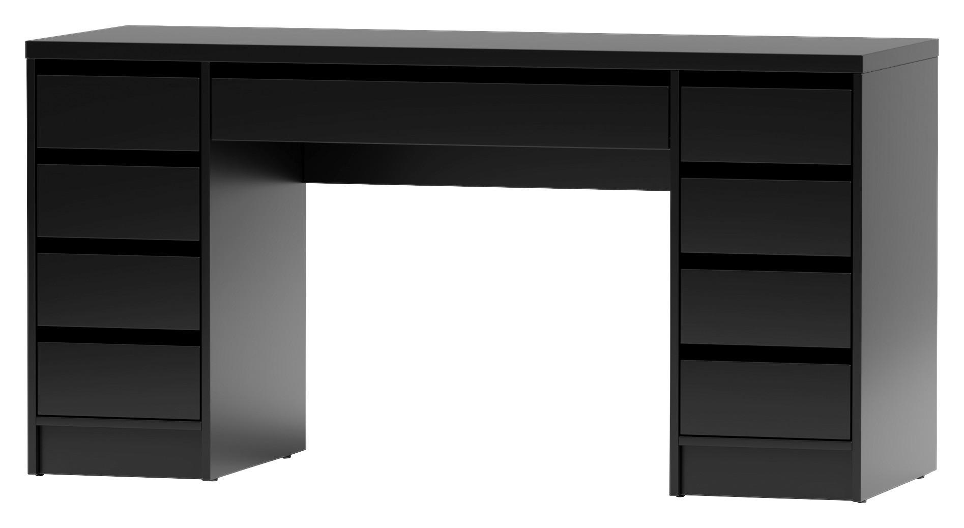 SCHREIBTISCH 152,6/55/77,6 cm Schwarz   - Schwarz, MODERN, Holzwerkstoff (152,6/55/77,6cm) - Livetastic