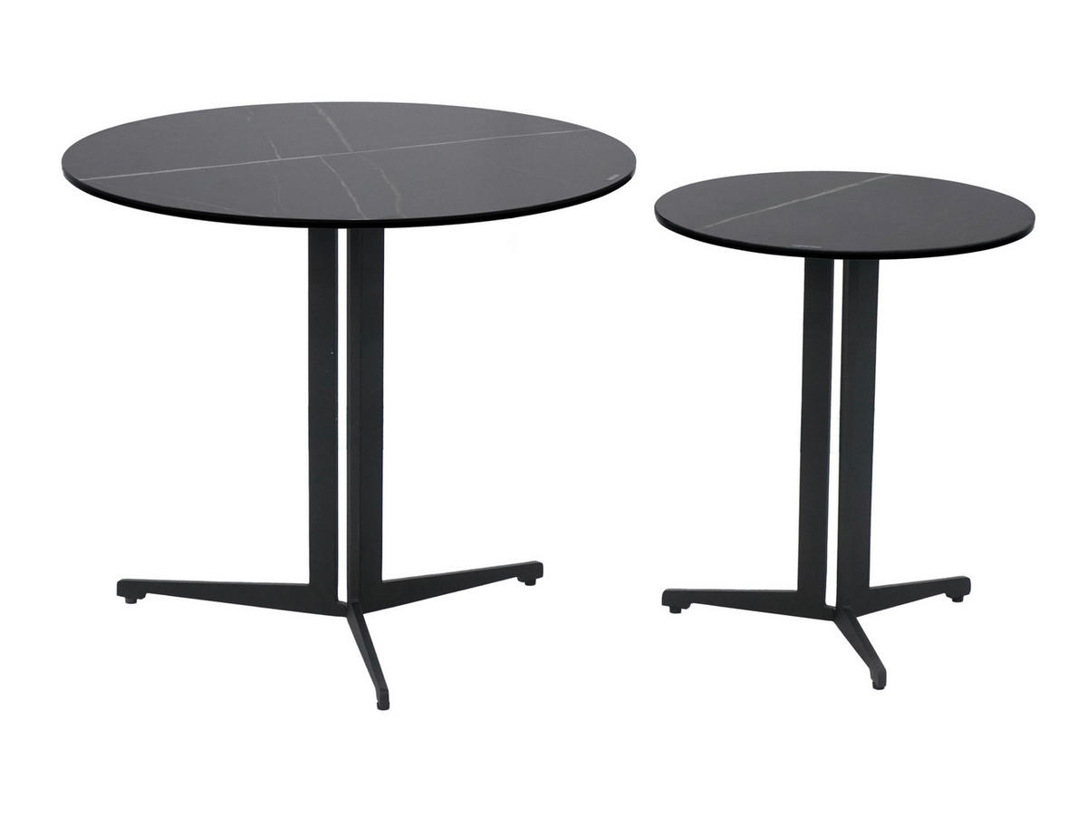 BEISTELLTISCH in Metall, Glas, Keramik 40/40/45 cm  - Schwarz, Design, Glas/Keramik (40/40/45cm) - Novel