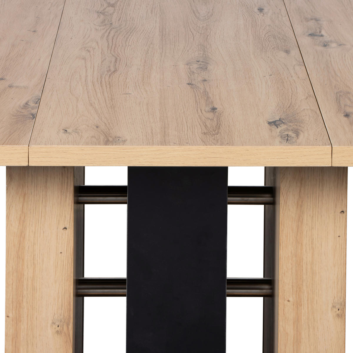 JEDILNA MIZA, črna, hrast artisan  - črna/hrast artisan, Moderno, kovina/leseni material (140-180/90/76cm) - Carryhome