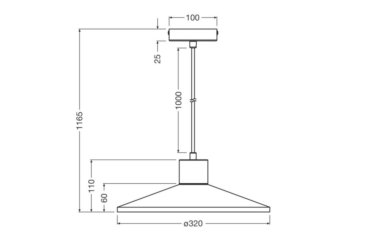 HÄNGELEUCHTE 32/116.50 cm  - Dunkelgrau/Naturfarben, Basics, Holz/Stein (32/116.50cm) - Osram