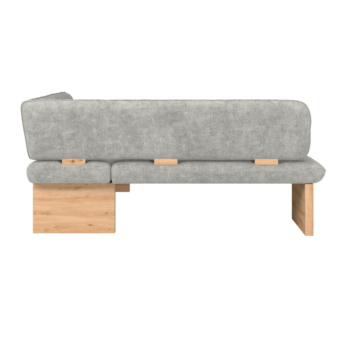 ECKBANK 232/170 cm Webstoff Hellgrau Eiche Sperrholz   - Eichefarben/Hellgrau, KONVENTIONELL, Holz/Textil (232/170cm) - James Wood