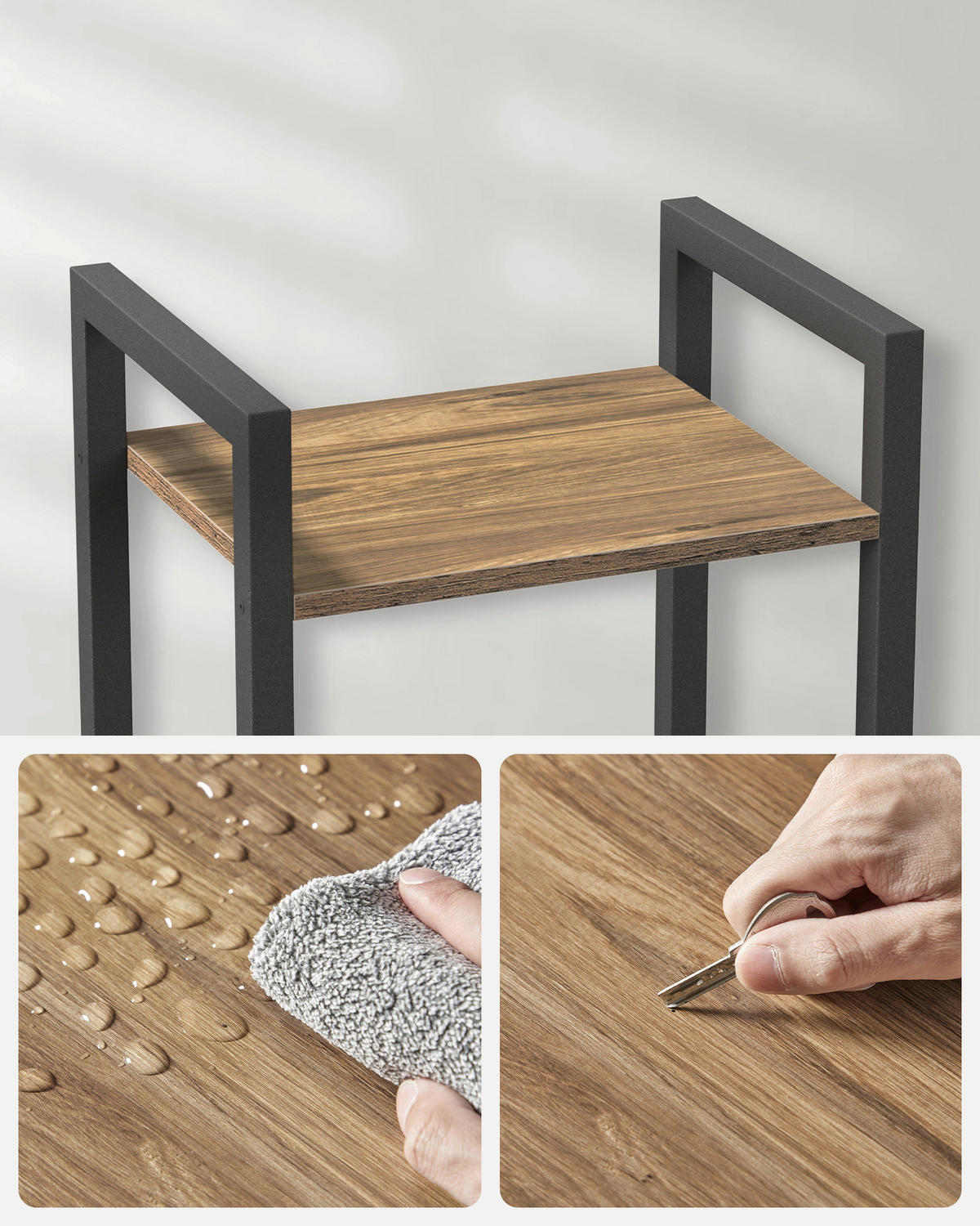 REGAL Schwarz, Walnussfarben  - Walnussfarben/Schwarz, Basics, Holzwerkstoff/Metall (40/186/30cm) - Boxxx