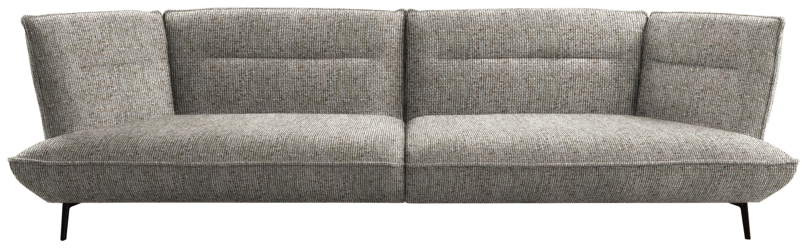 MEGASOFA in Flachgewebe Braun  - Schwarz/Braun, Design, Holzwerkstoff/Textil (339/92/99cm) - Moderano