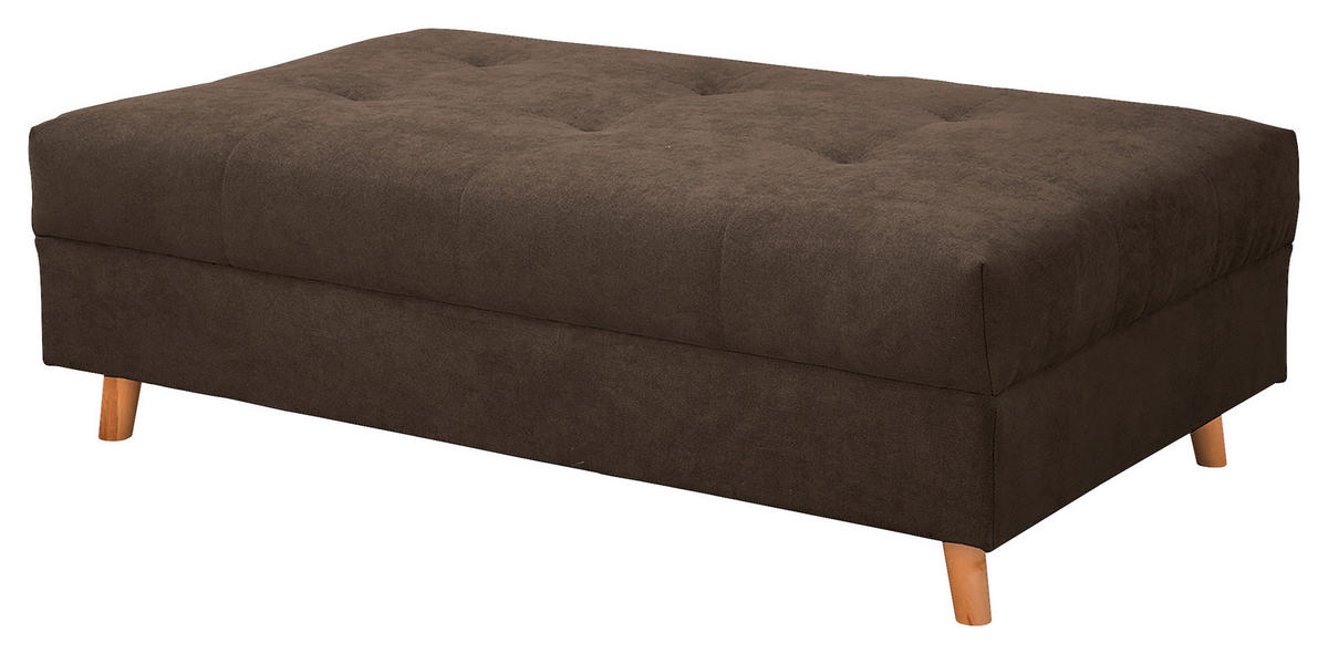 ECKSOFA inkl. Hocker Ariella Schlammfarben Mikrofaser  - Schlammfarben/Naturfarben, Design, Holz/Textil (161/231cm) - Livetastic