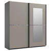 SCHWEBETÜRENSCHRANK in Graphitfarben, Sahara  - Schwarz/Graphitfarben, Modern, Glas/Holzwerkstoff (180/198/64cm) - MID.YOU
