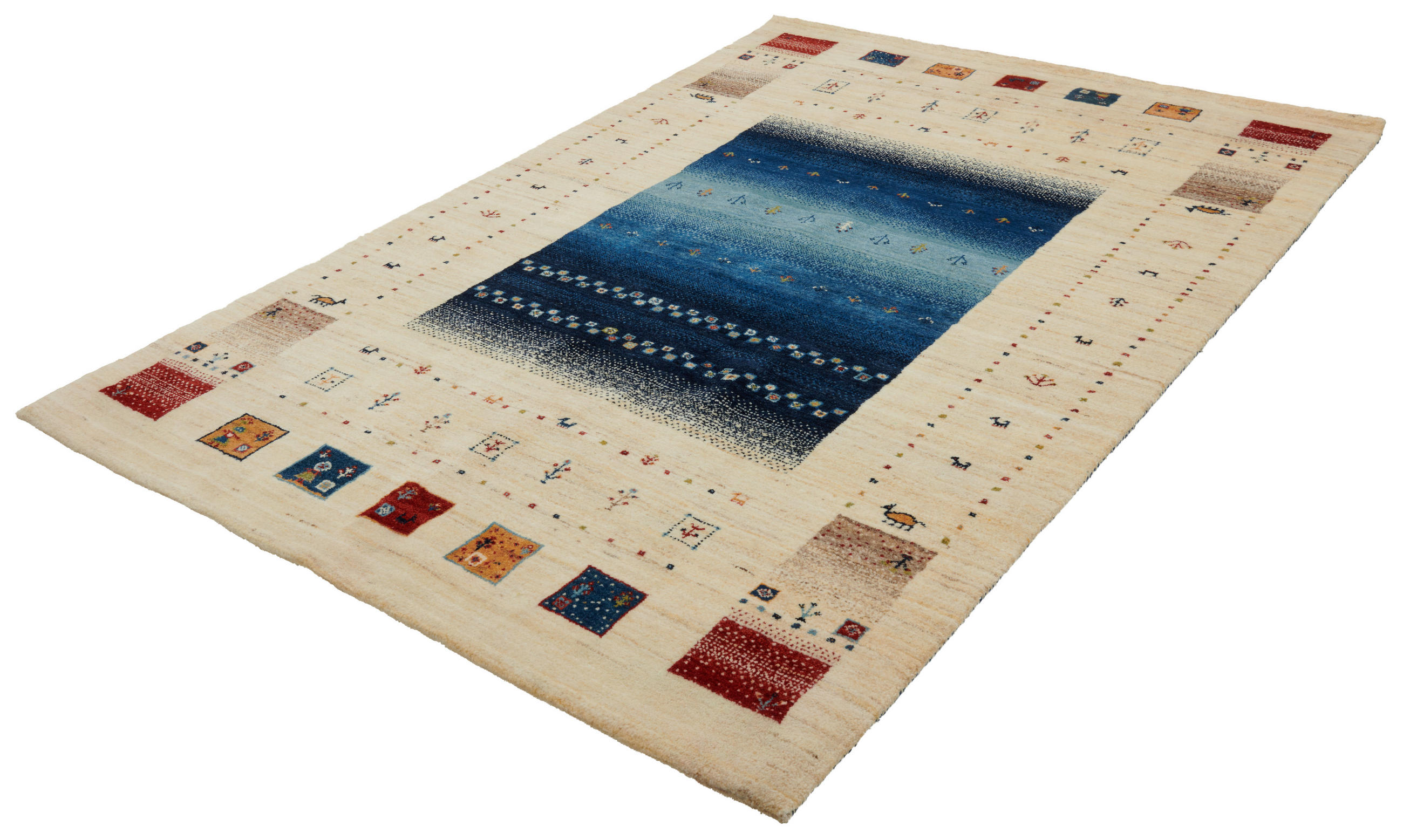 ORIENTTEPPICH 60/90 cm Mother Earth Blue Blau, Naturfarben, Dunkelblau  - Blau/Naturfarben, LIFESTYLE, Textil (60/90cm) - Cazaris