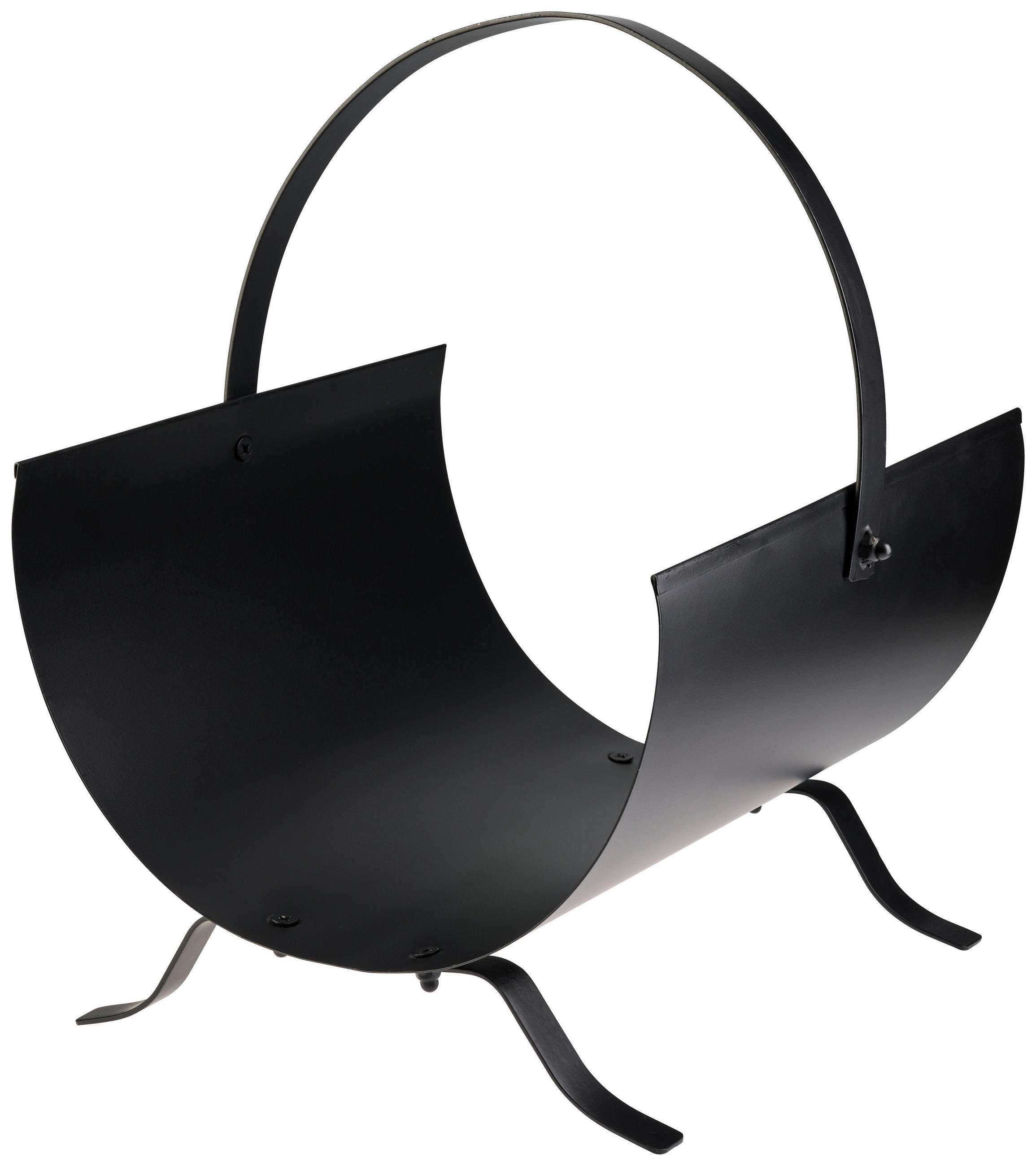 KAMINKORB   Metall  - Schwarz, Basics, Metall (37/31/40cm) - Ambia Home
