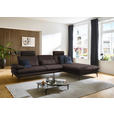 ECKSOFA in Echtleder Dunkelbraun  308/195 cm  - Dunkelbraun/Schwarz, Design, Leder/Metall (308/195cm) - Dieter Knoll