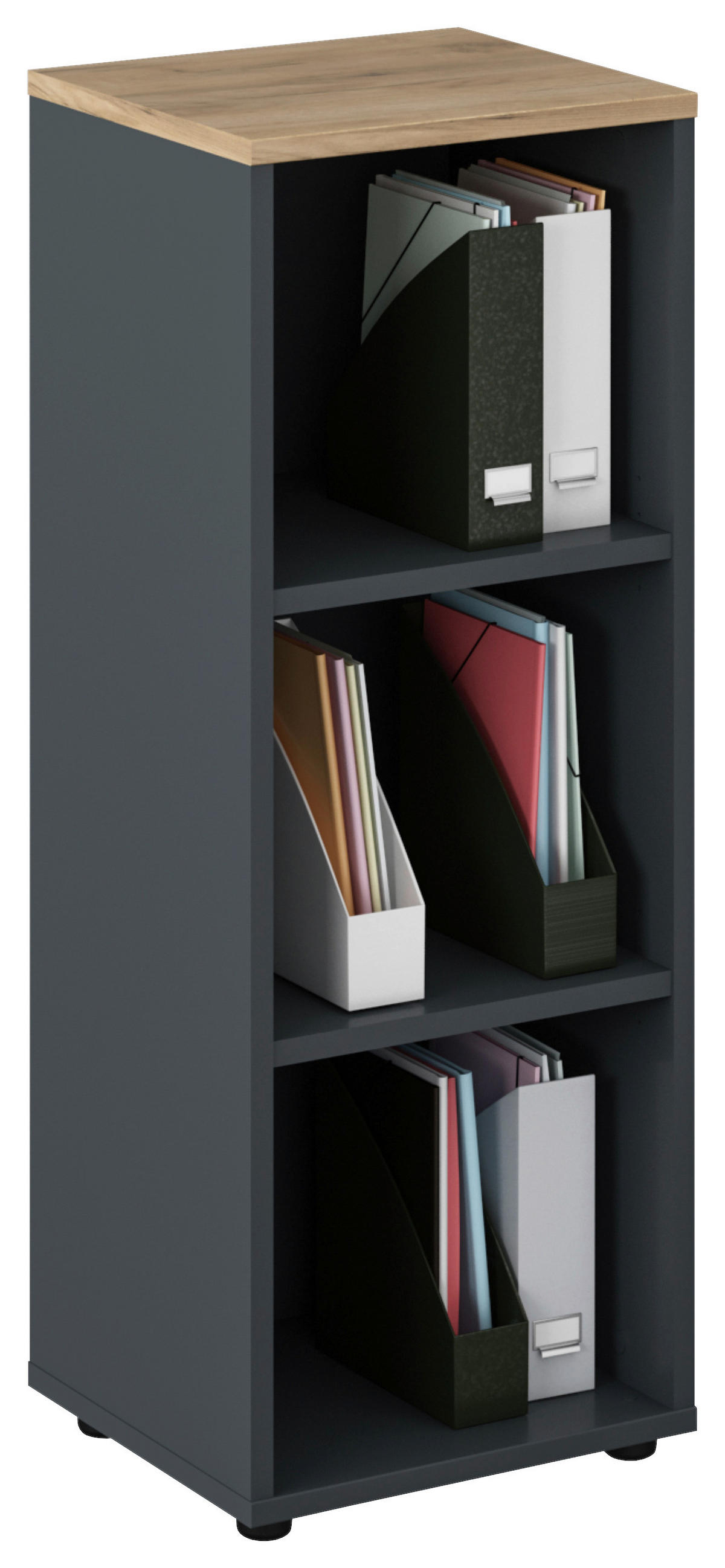 REGÁL, antracitová, dub artisan, 45/120/40 cm - antracitová/dub artisan, Konventionell, kompozitné drevo (45/120/40cm) - Voleo