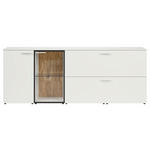 SIDEBOARD 210/80/42 cm  - Eichefarben/Schwarz, Design, Glas/Holz (210/80/42cm) - Moderano