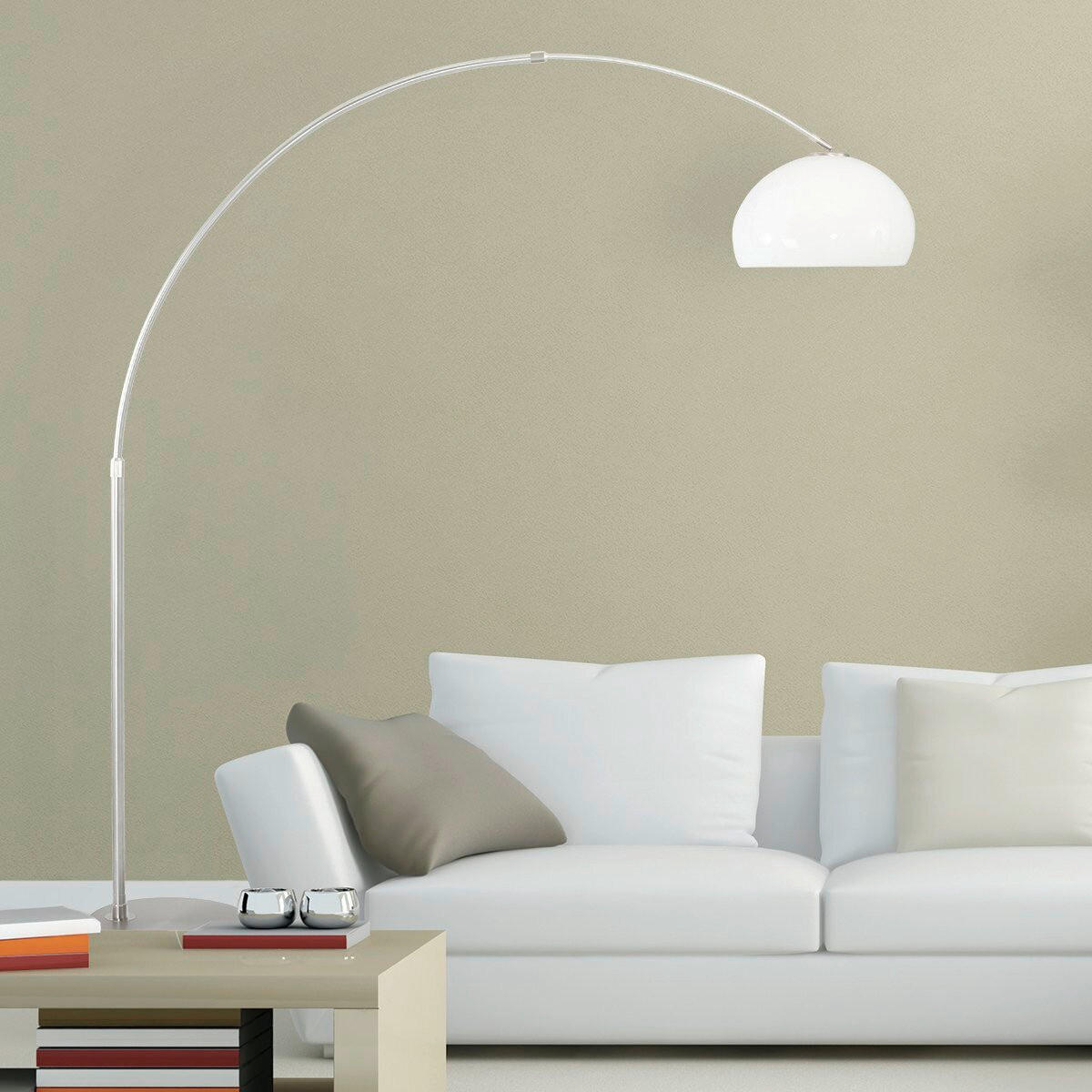 STEHLEUCHTE SPARKLED LIGHT 50/240/230 cm  - Edelstahlfarben/Weiß, Trend, Kunststoff/Metall (50/240/230cm)