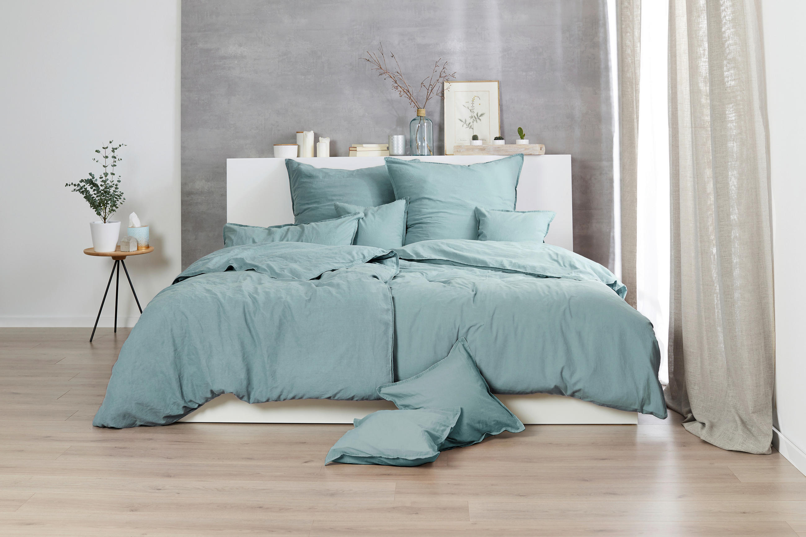 BETTWÄSCHE Renforcé 200/200 cm  - Grün, Basics, Textil (200/200cm)