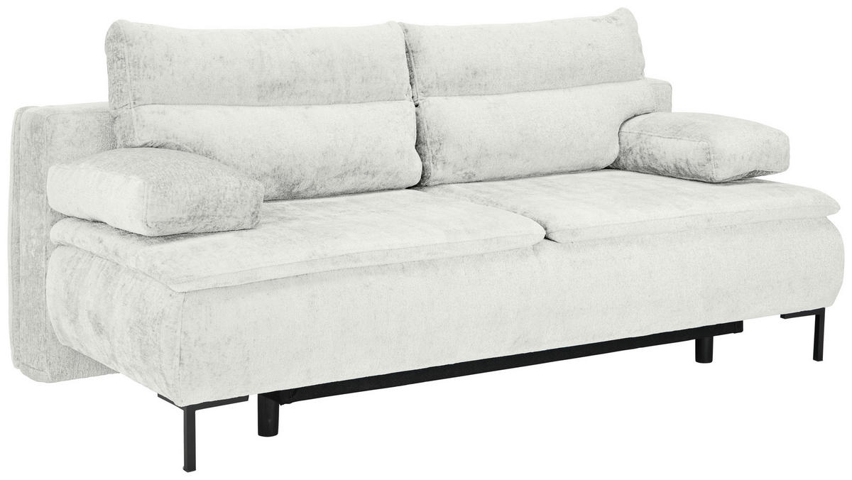 BOXSPRINGSOFA in Webstoff Naturfarben  - Schwarz/Naturfarben, Design, Textil/Metall (202/93/100cm) - Novel