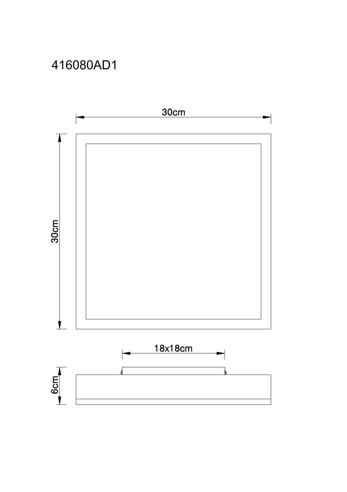 STROPNÉ LED SVIETIDLO, 30/30/6 cm - biela/strieborná, Konventionell, kov/plast (30/30/6cm) - Globo
