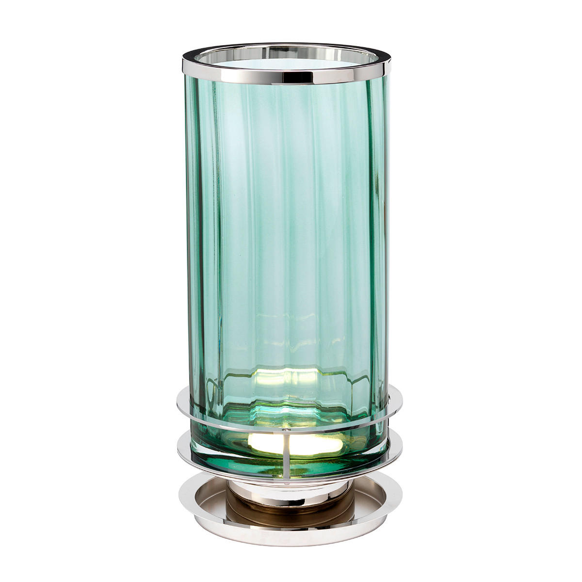 TISCHLEUCHTE Arno 17.1/36.4 cm  - Grün/Nickelfarben, KONVENTIONELL, Glas/Metall (17.1/36.4cm) - Elstead Lighting