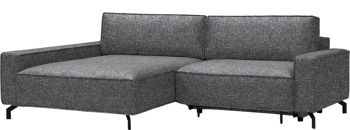 ECKSOFA  in Mikrofaser Grau  164/246 cm  - Schwarz/Grau, Design, Textil/Metall (164/246cm) - Sedda