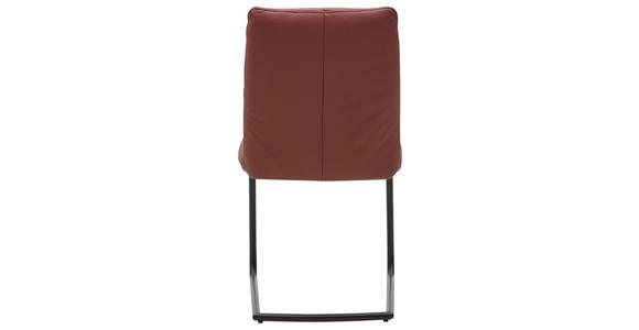 SCHWINGSTUHL in Stahl Echtleder pigmentiert - Rot/Schwarz, Design, Leder/Metall (50/87/59cm) - Dieter Knoll