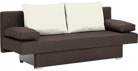 SCHLAFSOFA in Webstoff Braun, Naturfarben  - Alufarben/Braun, Basics, Kunststoff/Textil (190/74-86/80cm) - Carryhome