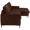 ECKSOFA Dunkelbraun Cord  - Dunkelbraun/Schwarz, KONVENTIONELL, Textil/Metall (240/150cm) - Carryhome