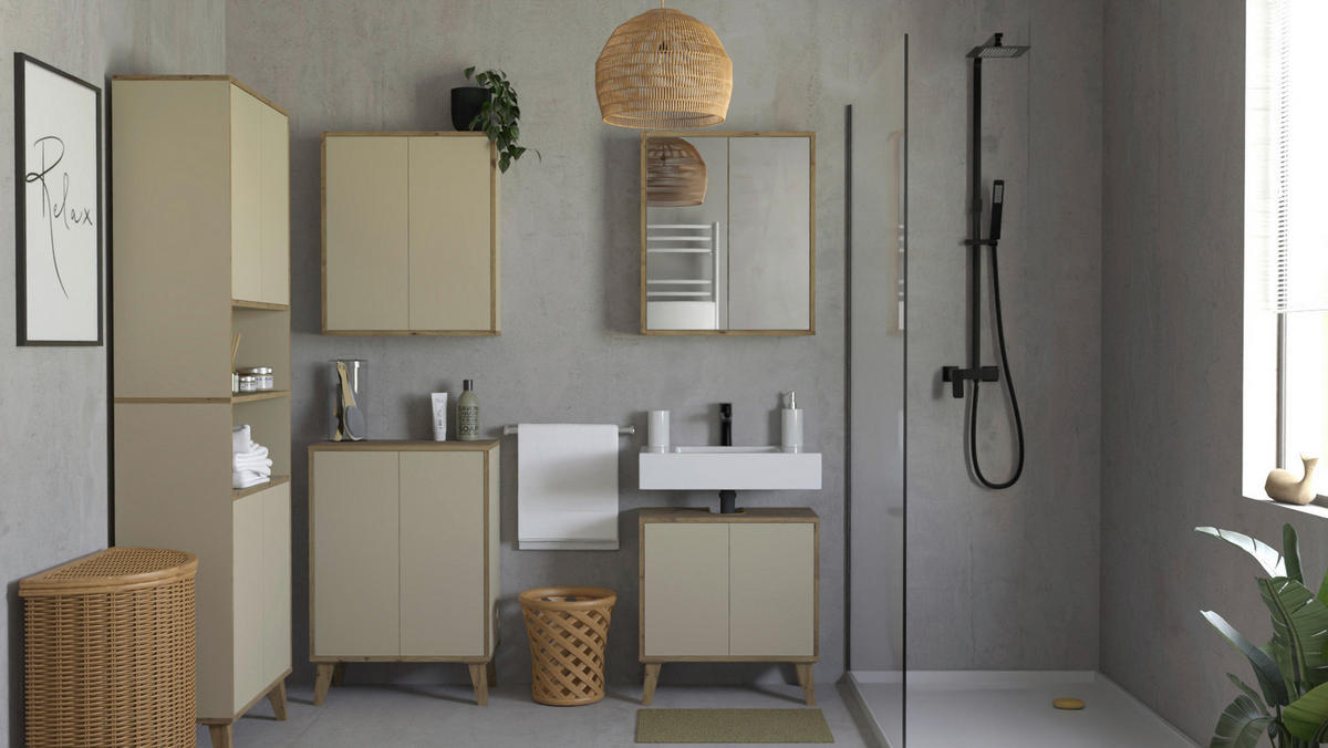 HÄNGESCHRANK 60/63/32,5 cm  - Champagner/Eiche Artisan, MODERN, Holzwerkstoff/Kunststoff (60/63/32,5cm) - MID.YOU