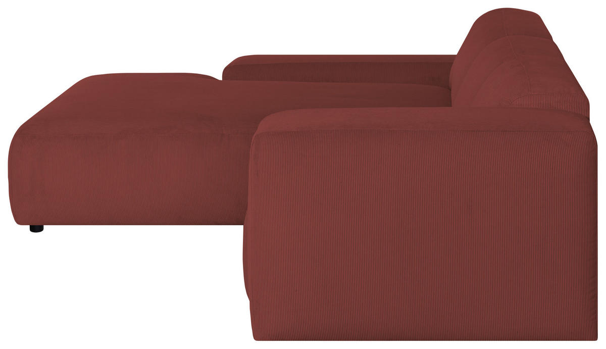 ECKSOFA HANNAH Rot Cord  - Rot/Schwarz, Design, Kunststoff/Textil (200/304cm) - MID.YOU