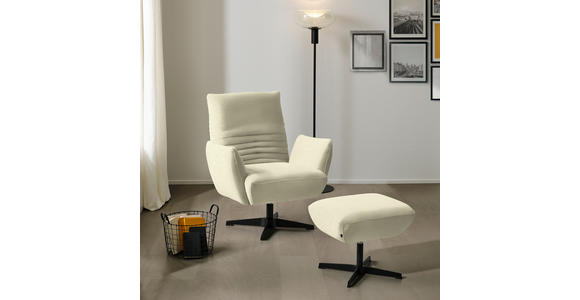 SESSEL in Chenille Creme  - Creme/Schwarz, Design, Textil/Metall (60/94/86cm) - Dieter Knoll