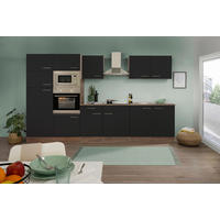 MODULKÖK 330 cm   i svart  - stålfärgad/svart, Design, metall/trämaterial (330cm) - Respekta