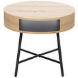 BEISTELLTISCH in Metall, Holzwerkstoff 55/55/50 cm  - Eichefarben/Schwarz, Design, Holzwerkstoff/Metall (55/55/50cm) - Carryhome