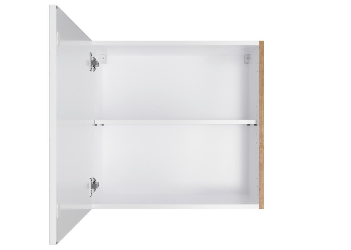 KÜCHENOBERSCHRANK 60/57/34 cm  in Weiß, Eiche Wotan  - Eiche Wotan/Schwarz, LIFESTYLE, Holzwerkstoff/Metall (60/57/34cm) - Held
