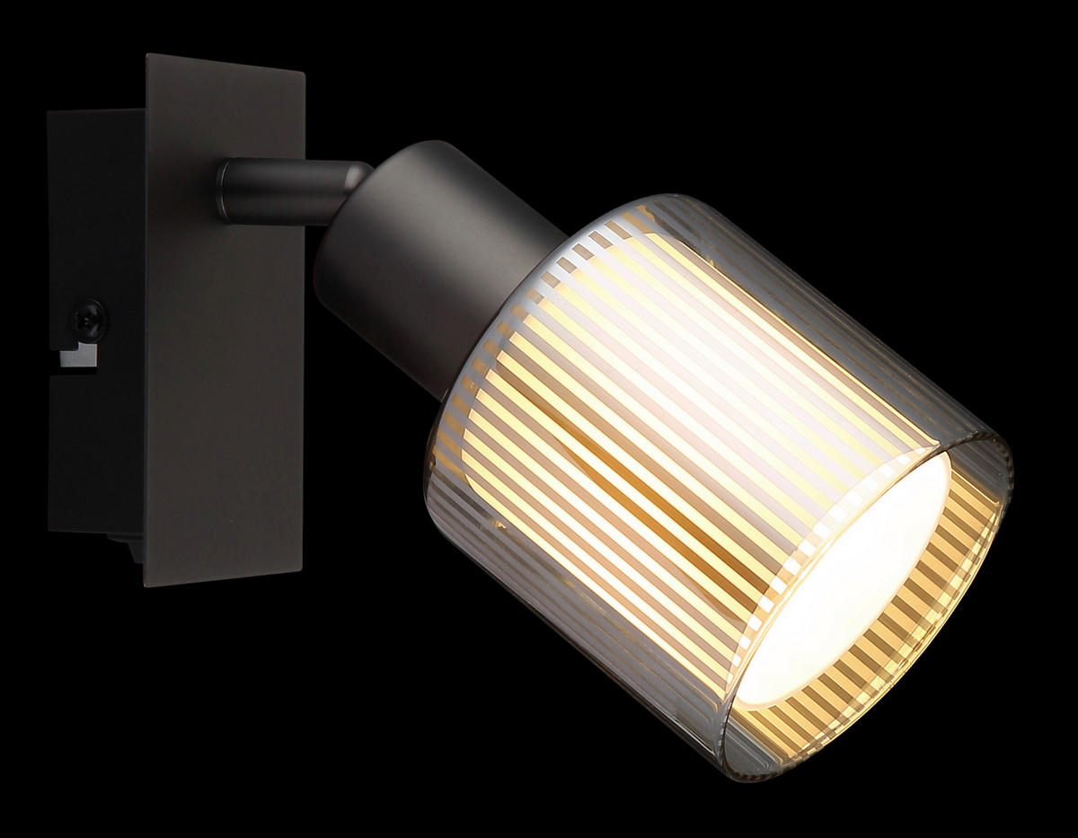 STRAHLER 8/18,8 cm   - Schwarzchrom/Weiß, Basics, Glas/Metall (8/18,8cm) - Globo