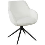 ARMLEHNSTUHL  in Eisen Leinenoptik  - Creme/Schwarz, Design, Textil/Metall (64/84/61cm) - Novel