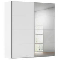 SCHWEBETÜRENSCHRANK 201/236/68 cm 2-türig Weiß  - Alufarben/Weiß, Basics, Glas/Holzwerkstoff (201/236/68cm) - Novel
