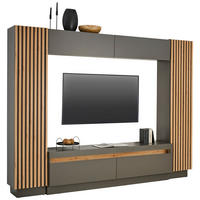 WOHNWAND  in Anthrazit, Eiche Artisan  272,6/209,5/41,3 cm  - Anthrazit/Schwarz, KONVENTIONELL, Holzwerkstoff/Kunststoff (272,6/209,5/41,3cm) - Carryhome