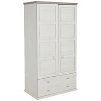 GARDEROBENSCHRANK  in 104/196,8/60,5 cm  - Weiß/Grau, LIFESTYLE, Holzwerkstoff (104/196,8/60,5cm) - Hom`in