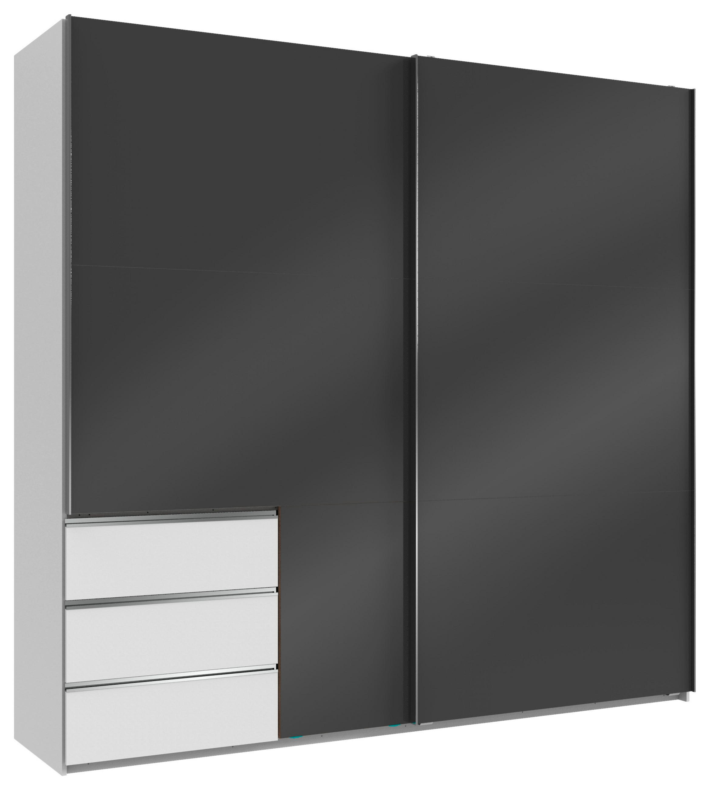 GARDEROB MED SKJUTDÖRRAR 250/236/65 cm 2-dörrar - vit/kromfärg, Modern, trämaterial (250/236/65cm) - MID.YOU