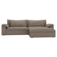 ECKSOFA  Chenille Graubraun  - Graubraun/Schwarz, Modern, Kunststoff/Textil (306/198cm) - Carryhome