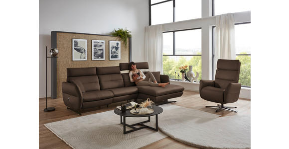 RELAXSESSEL in Leder Braun  - Schwarz/Braun, Design, Leder/Metall (82/119/85cm) - Dieter Knoll