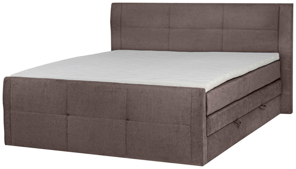 BOXSPRINGBETT 180/200 cm  in Taupe  - Taupe/Schwarz, KONVENTIONELL, Kunststoff/Textil (180/200cm) - Boxxx