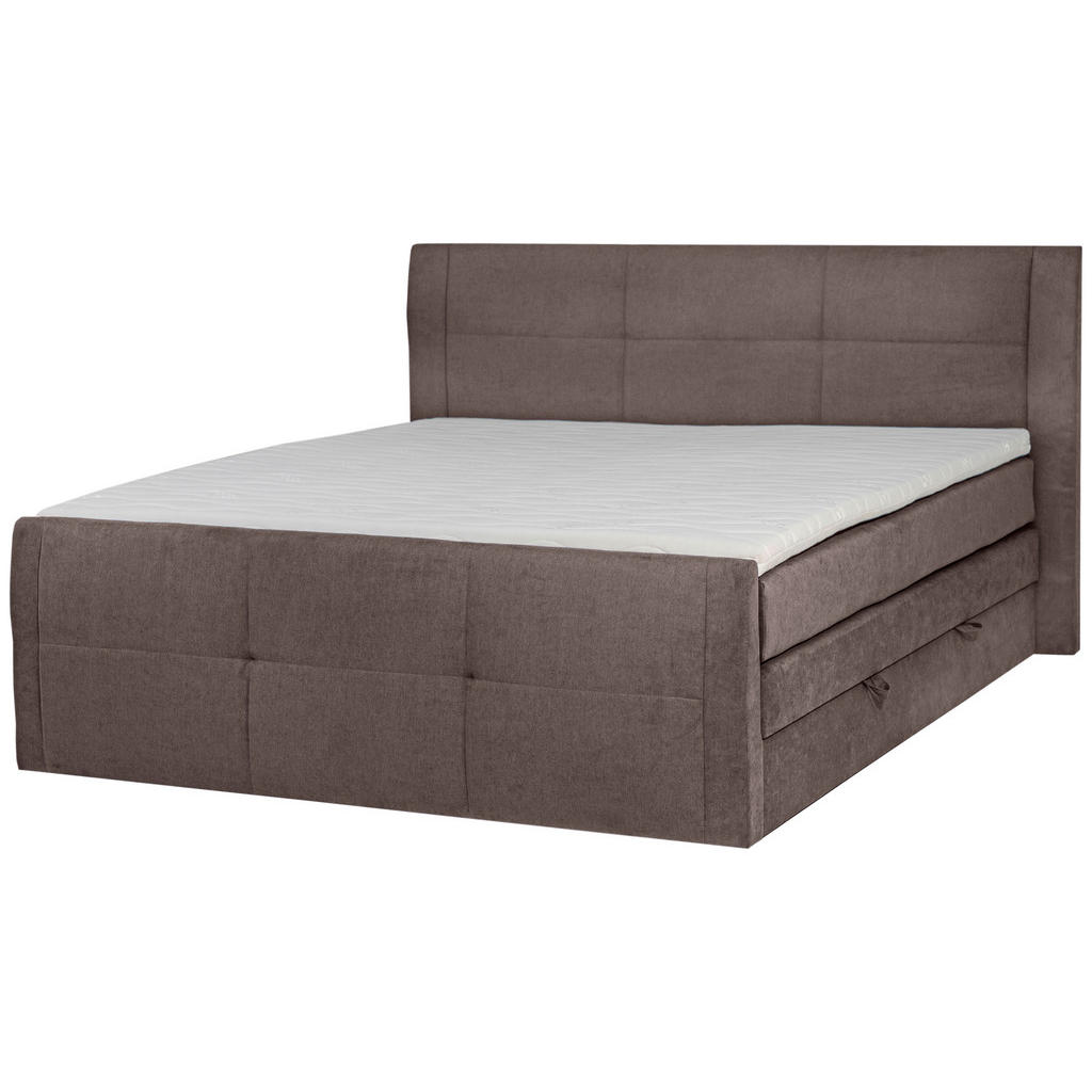 Thumbnail - Boxxx Boxspringbett, Taupe, Textil, H3, Höhe ca. 19 cm, 160x200 cm, Topper durchgehend, in verschiedenen Größen erhältli...