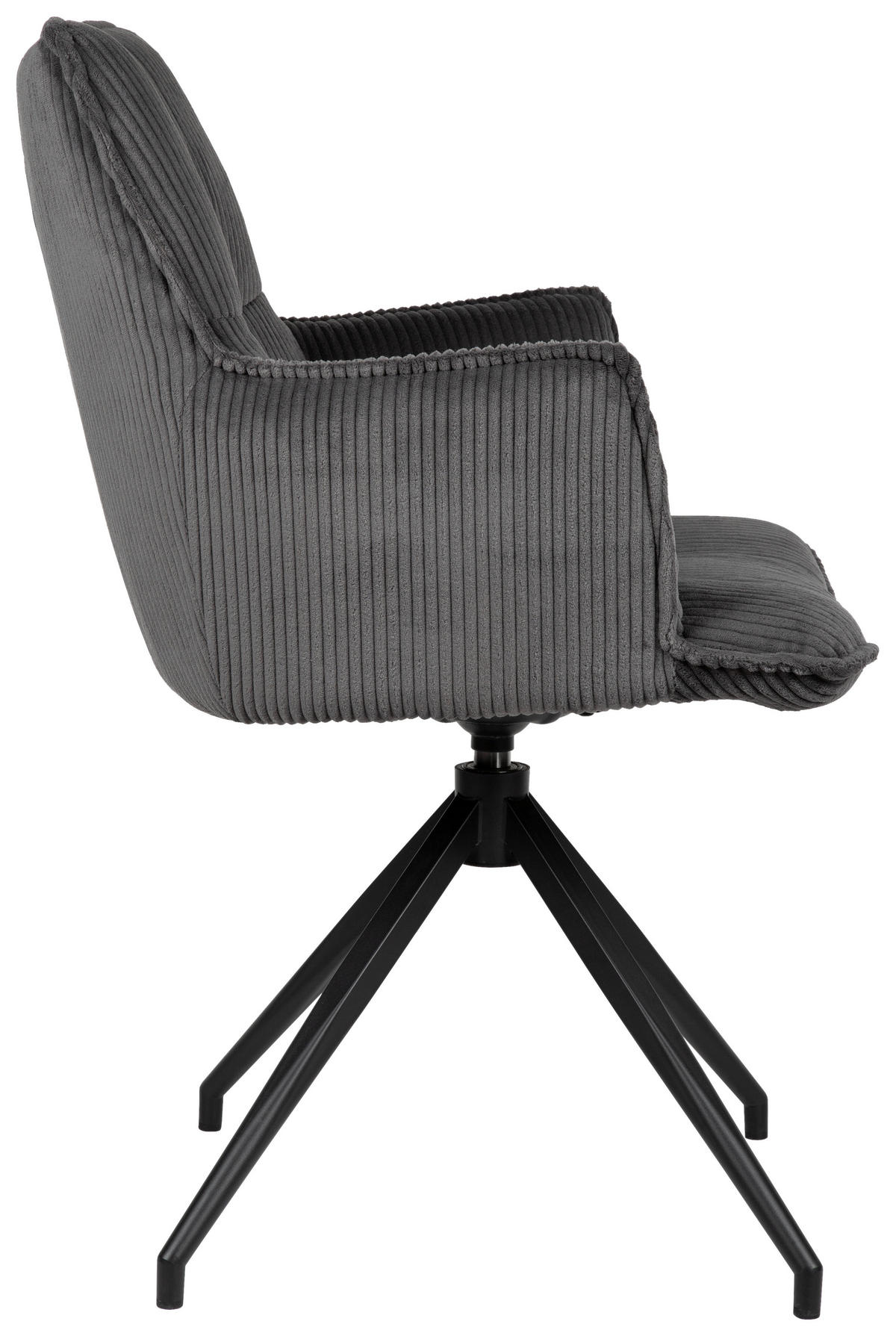 ARMLEHNSTUHL  in Eisen Cord  - Anthrazit/Schwarz, Design, Textil/Metall (59/89,5/63cm) - Novel