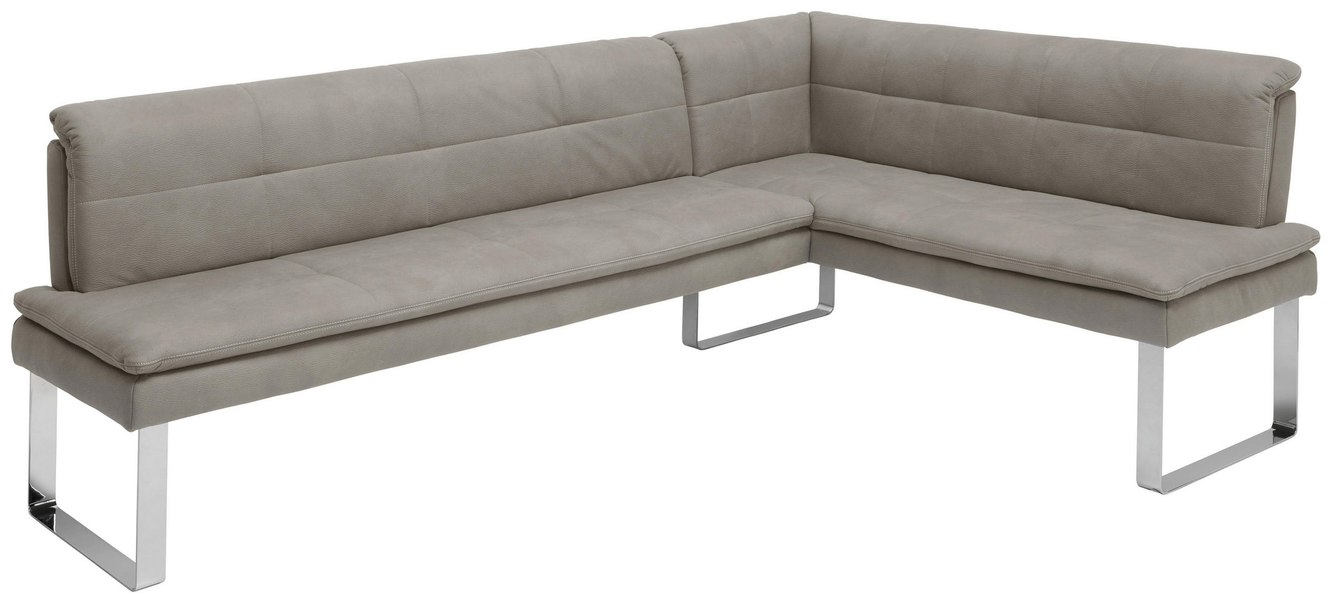 ECKBANK 213/174 cm Mikrofaser Chromfarben, Ecru Metall - Chromfarben/Ecru, Design, Textil/Metall (213/174cm) - Novel