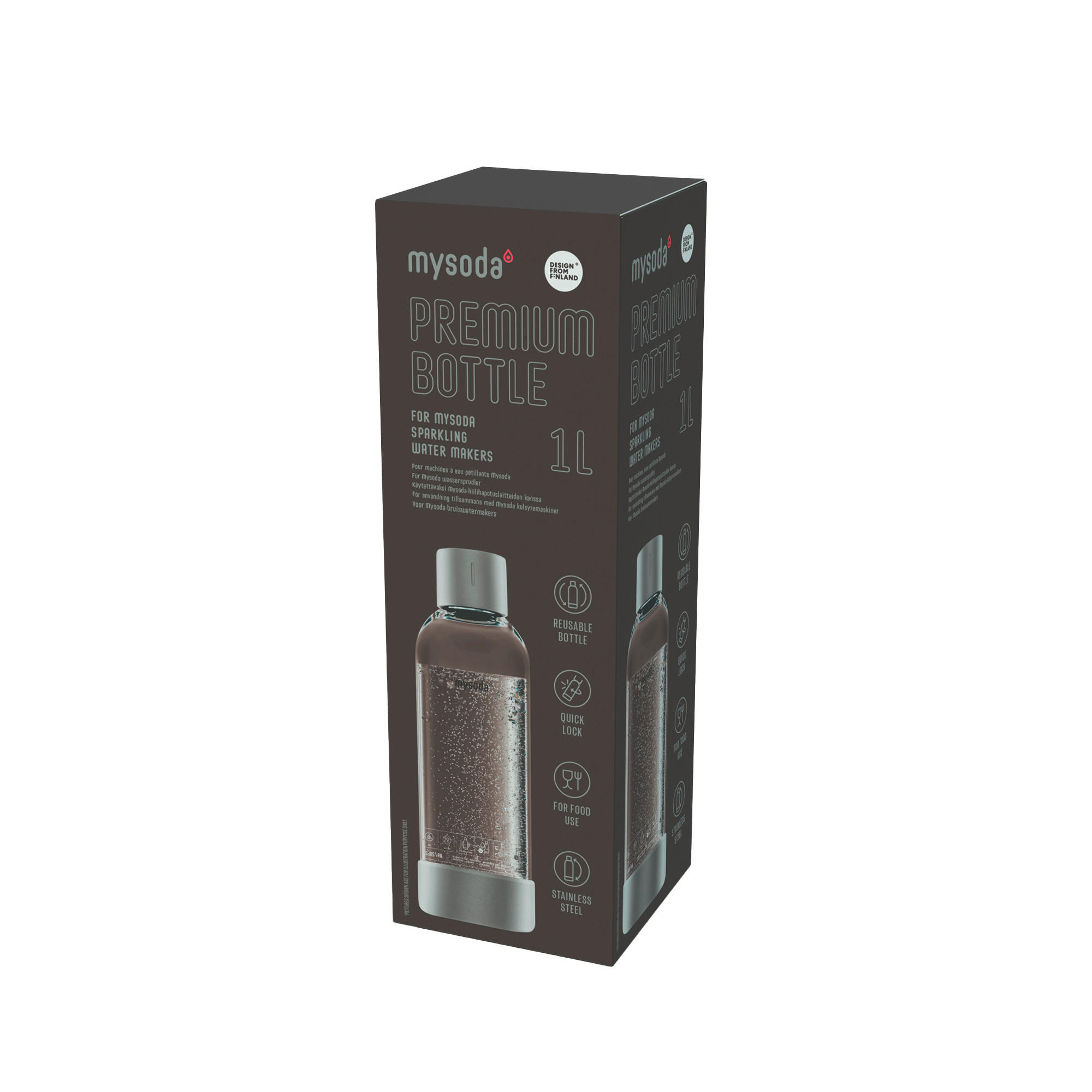 WASSERSPRUDLER-FLASCHE Premium  - Silberfarben, Basics, Kunststoff/Metall (8.5/26.7cm) - mysoda