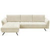 ECKSOFA in Chenille Naturfarben  - Schwarz/Naturfarben, Konventionell, Textil/Metall (178/285cm) - Carryhome