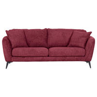BIGSOFA in Chenille Bordeaux  - Bordeaux/Schwarz, Konventionell, Textil/Metall (215/70/98cm) - Carryhome