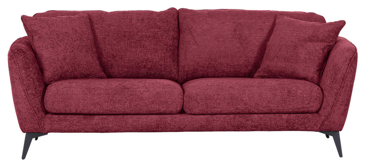BIGSOFA in Chenille Bordeaux  - Bordeaux/Schwarz, Konventionell, Textil/Metall (215/70/98cm) - Carryhome
